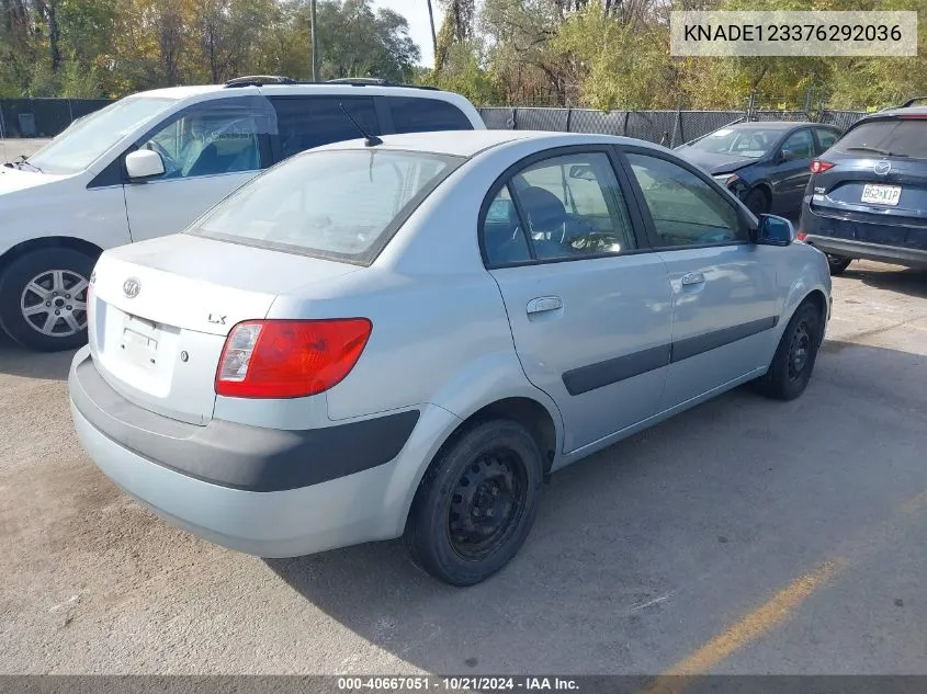 KNADE123376292036 2007 Kia Rio Lx