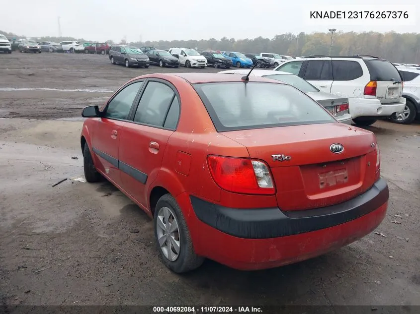 2007 Kia Rio Lx VIN: KNADE123176267376 Lot: 40692084