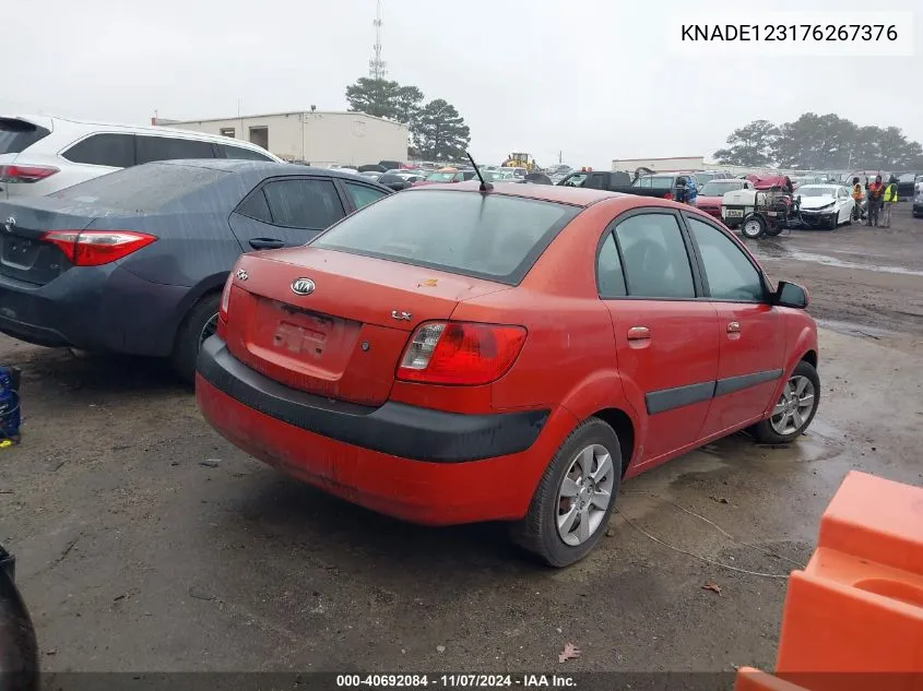 2007 Kia Rio Lx VIN: KNADE123176267376 Lot: 40692084