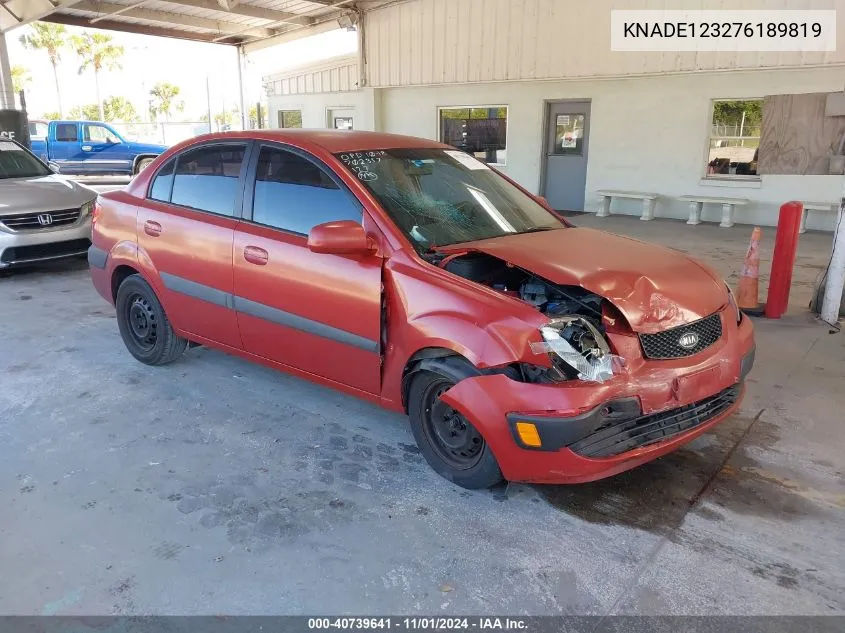 2007 Kia Rio Lx VIN: KNADE123276189819 Lot: 40739641