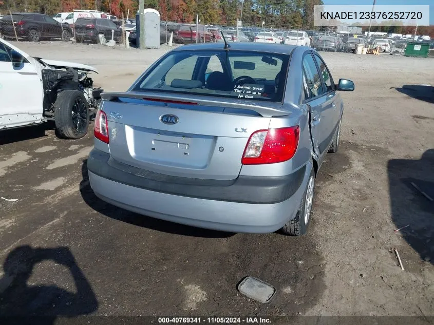 2007 Kia Rio Lx VIN: KNADE123376252720 Lot: 40769341