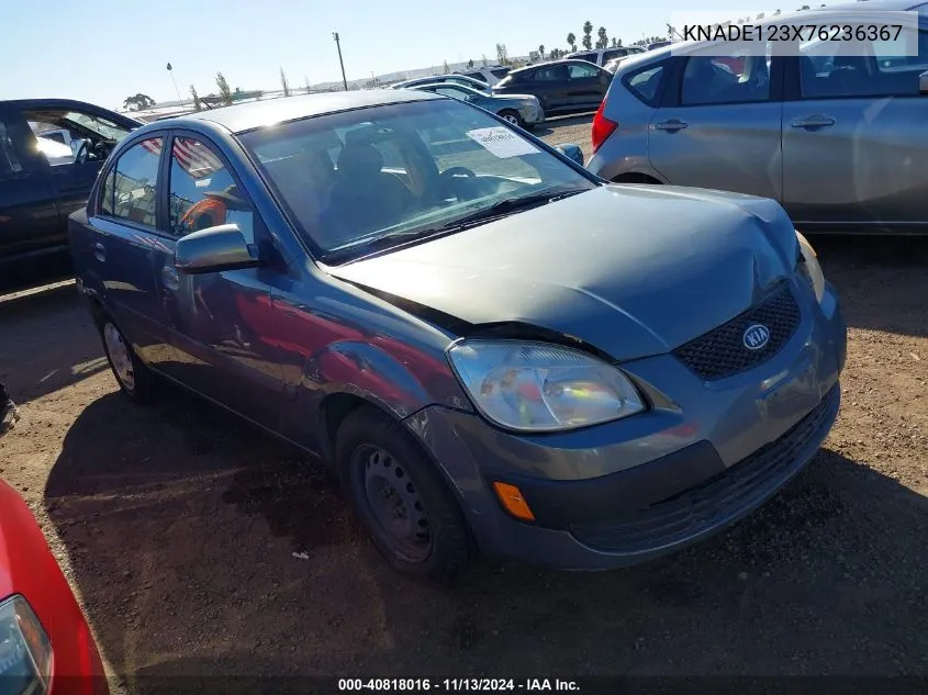 2007 Kia Rio Lx VIN: KNADE123X76236367 Lot: 40818016