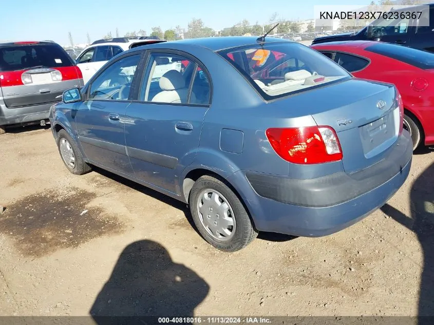 2007 Kia Rio Lx VIN: KNADE123X76236367 Lot: 40818016