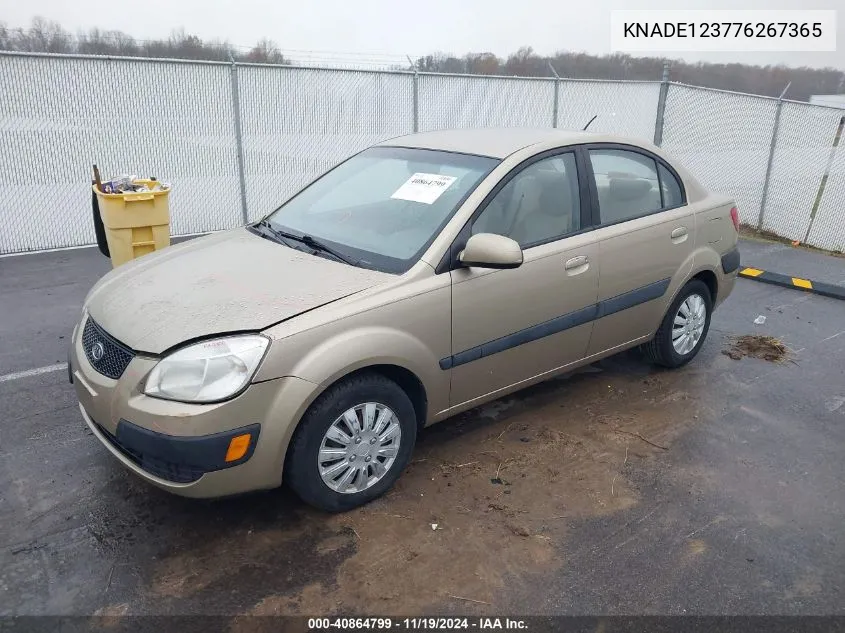 2007 Kia Rio Lx VIN: KNADE123776267365 Lot: 40864799