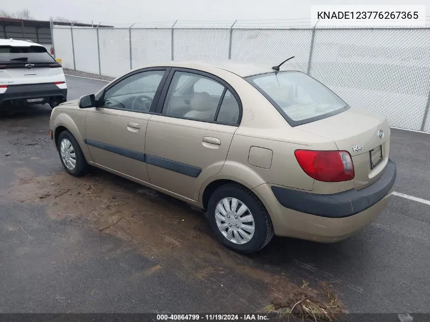 2007 Kia Rio Lx VIN: KNADE123776267365 Lot: 40864799