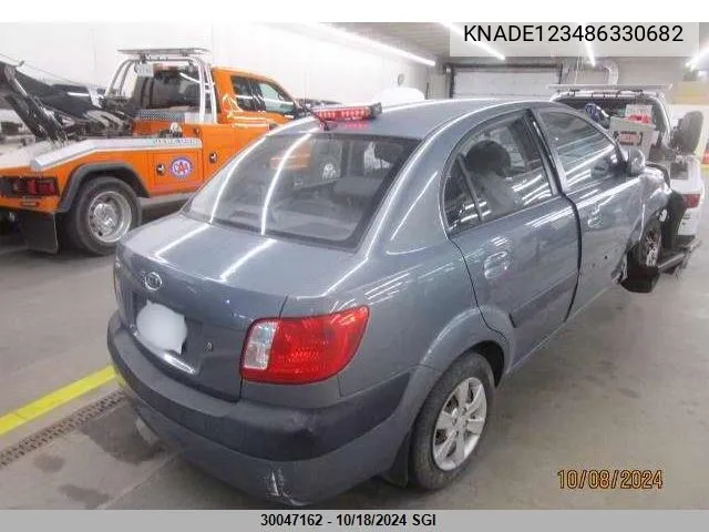 2008 Kia Rio VIN: KNADE123486330682 Lot: 30047162