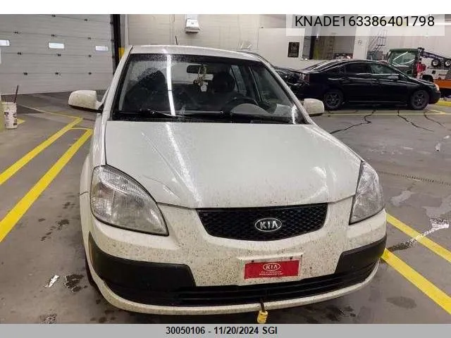 2008 Kia Rio 5 Sx VIN: KNADE163386401798 Lot: 30050106