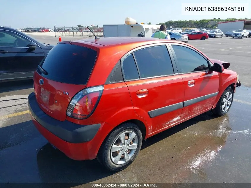 2008 Kia Rio5 Lx VIN: KNADE163886345180 Lot: 40052424