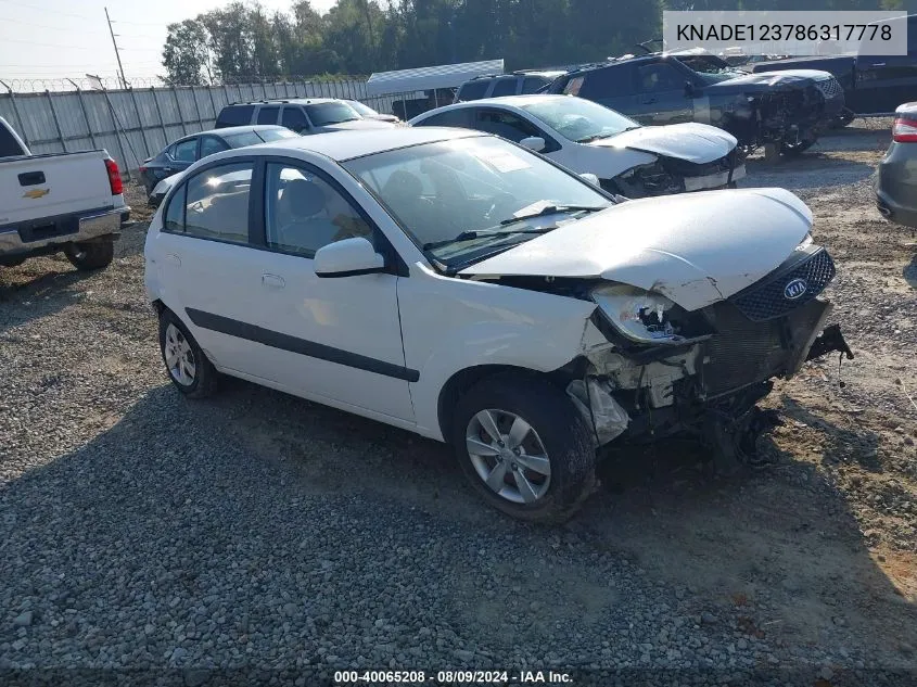 KNADE123786317778 2008 Kia Rio Lx/Sx