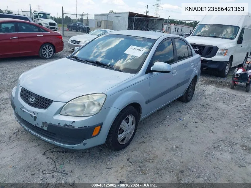 2008 Kia Rio Lx VIN: KNADE123586421363 Lot: 40125082