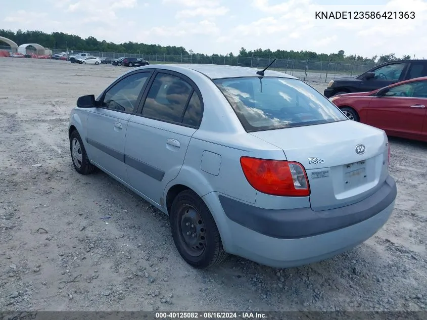 2008 Kia Rio Lx VIN: KNADE123586421363 Lot: 40125082