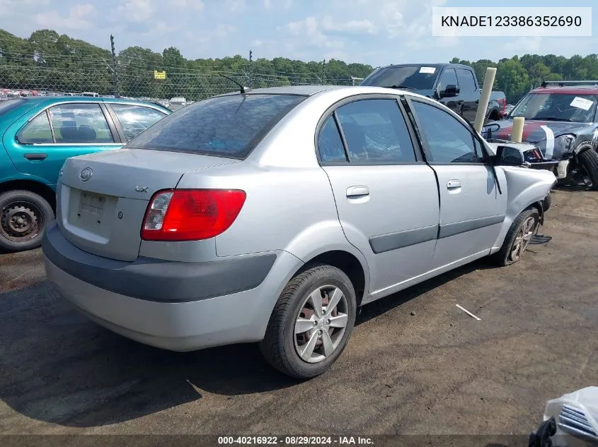 2008 Kia Rio Lx VIN: KNADE123386352690 Lot: 40216922