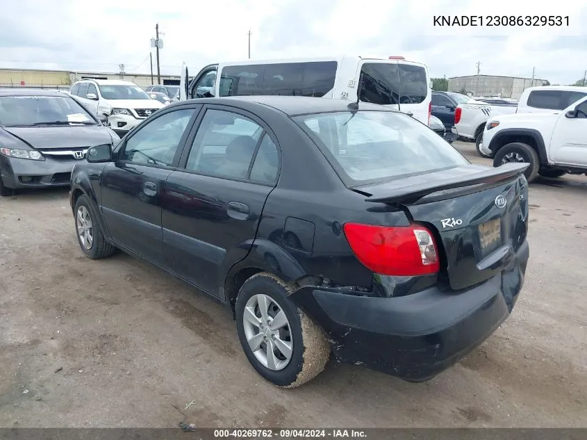 2008 Kia Rio Lx VIN: KNADE123086329531 Lot: 40269762