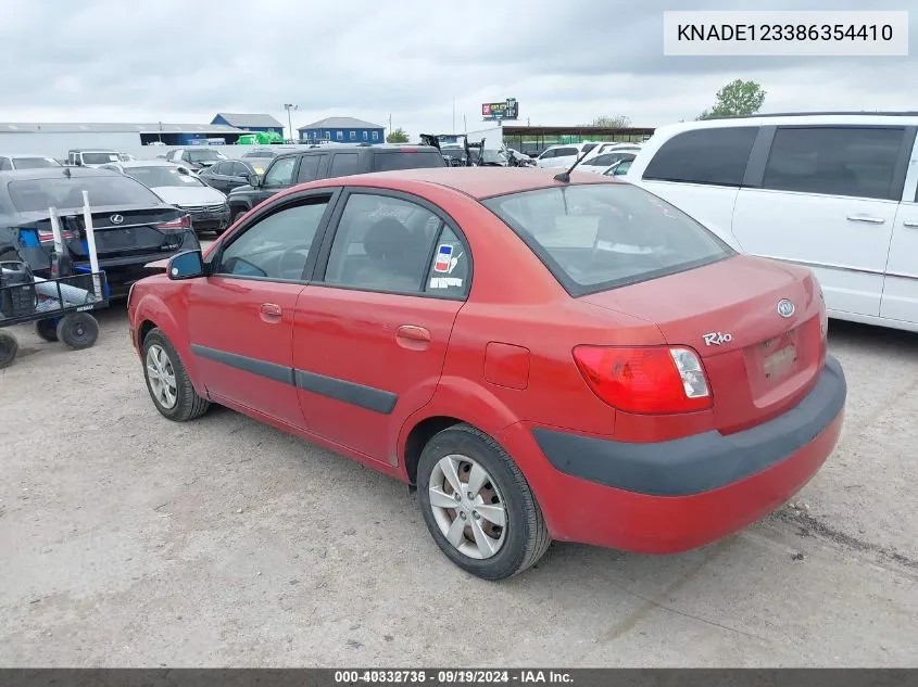 2008 Kia Rio Lx VIN: KNADE123386354410 Lot: 40332735