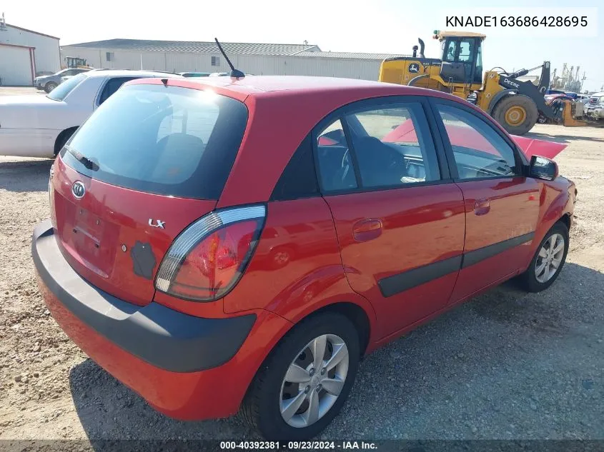 2008 Kia Rio 5 Sx VIN: KNADE163686428695 Lot: 40392381