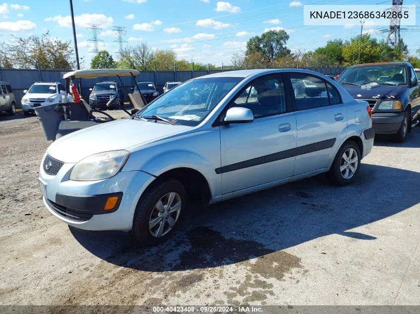 2008 Kia Rio Lx VIN: KNADE123686342865 Lot: 40423408