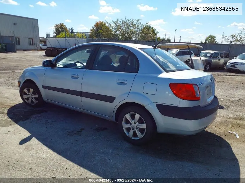 2008 Kia Rio Lx VIN: KNADE123686342865 Lot: 40423408