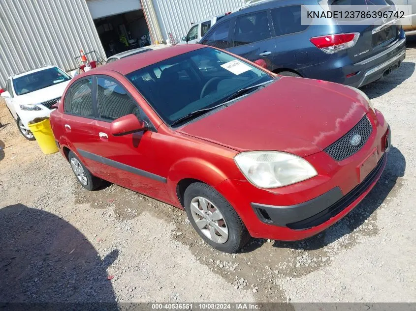 2008 Kia Rio Lx VIN: KNADE123786396742 Lot: 40536551