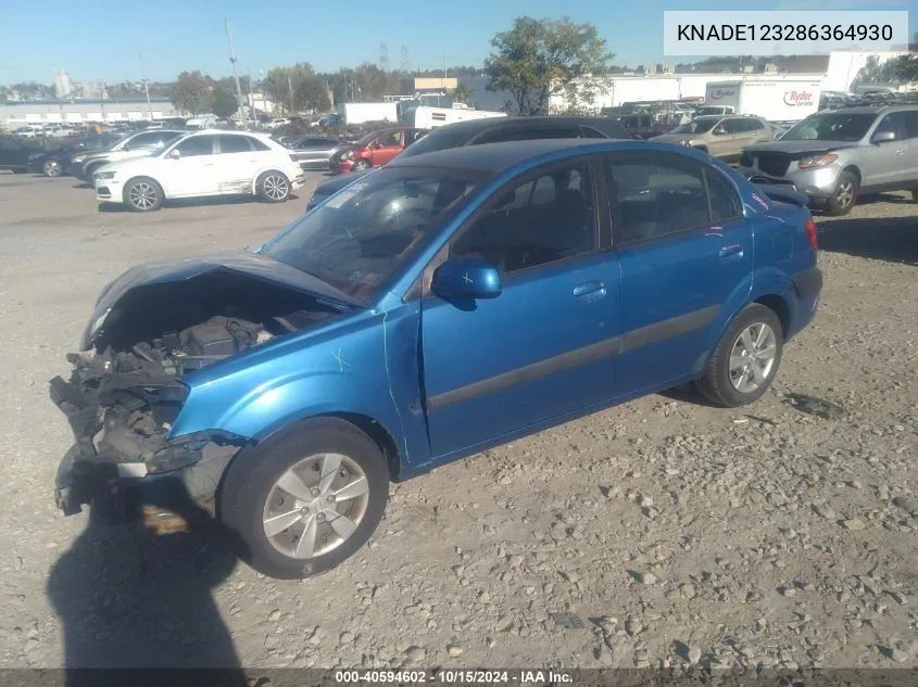 2008 Kia Rio Lx VIN: KNADE123286364930 Lot: 40594602