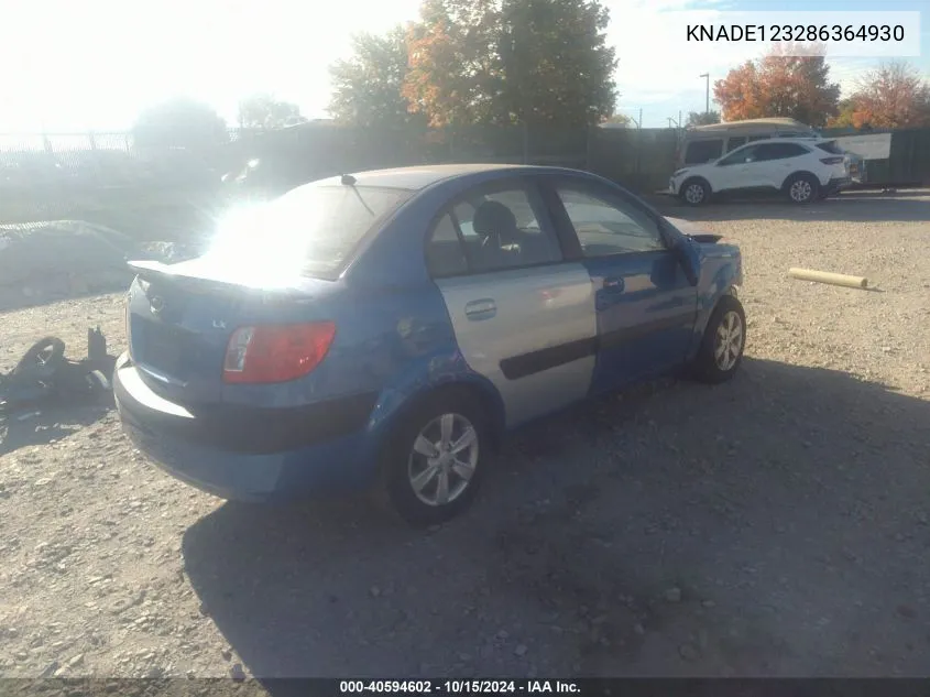 2008 Kia Rio Lx VIN: KNADE123286364930 Lot: 40594602