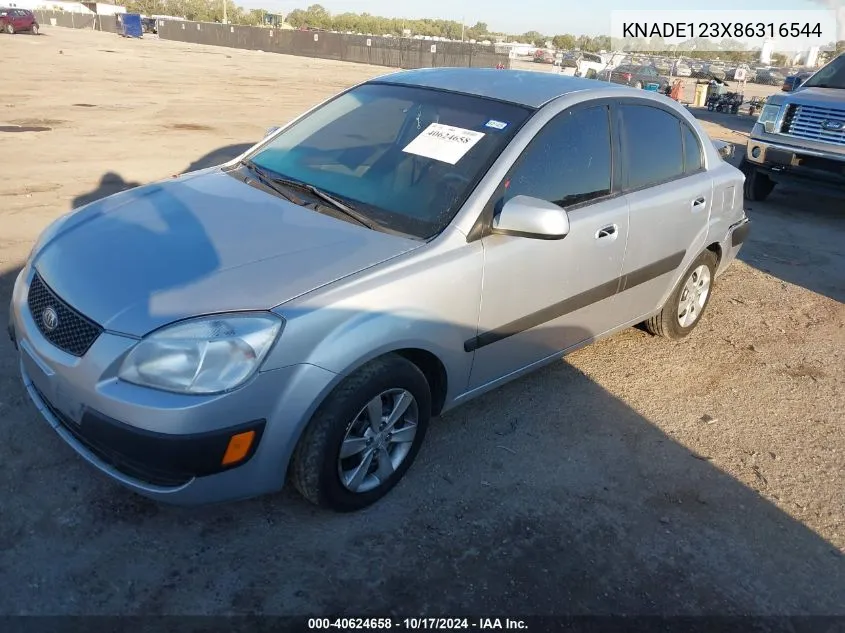 2008 Kia Rio Lx VIN: KNADE123X86316544 Lot: 40624658