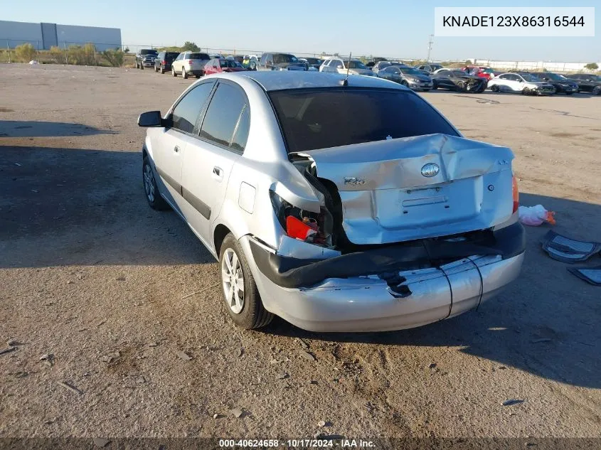 2008 Kia Rio Lx VIN: KNADE123X86316544 Lot: 40624658