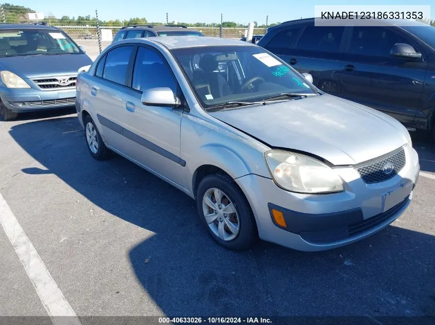 2008 Kia Rio Lx VIN: KNADE123186331353 Lot: 40633026