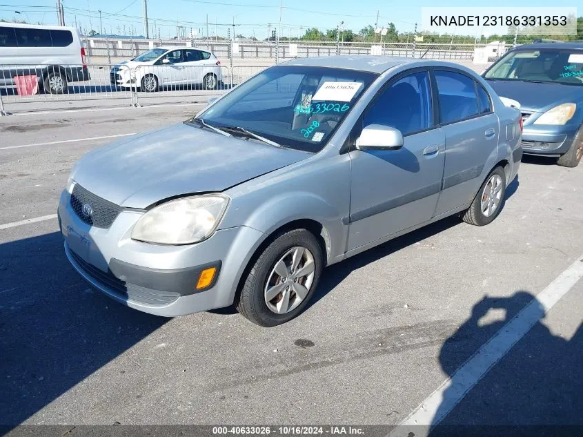 2008 Kia Rio Lx VIN: KNADE123186331353 Lot: 40633026