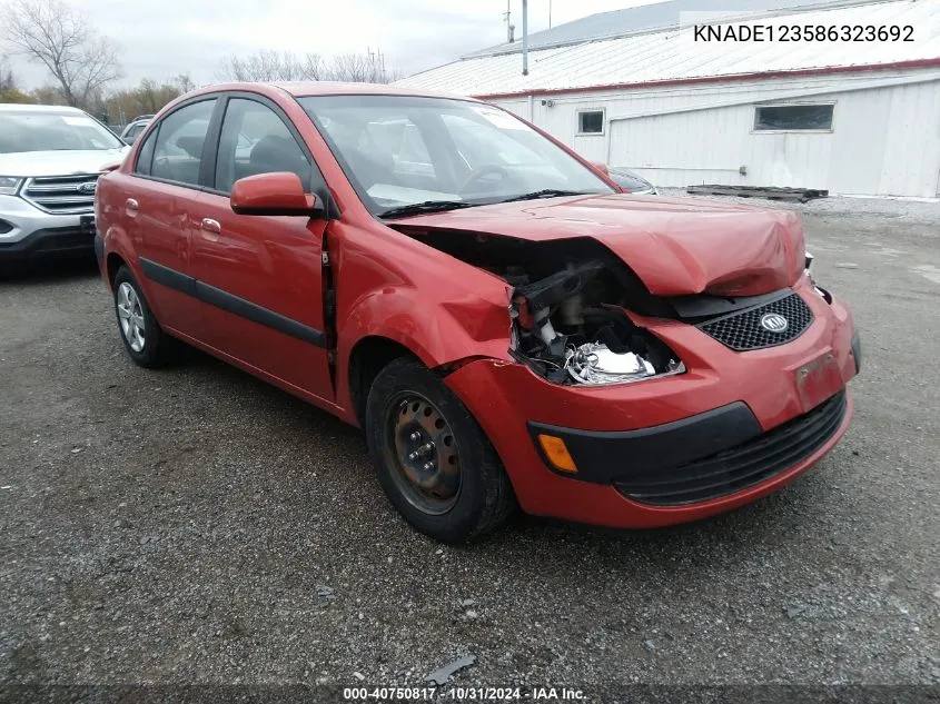 2008 Kia Rio Lx VIN: KNADE123586323692 Lot: 40750817