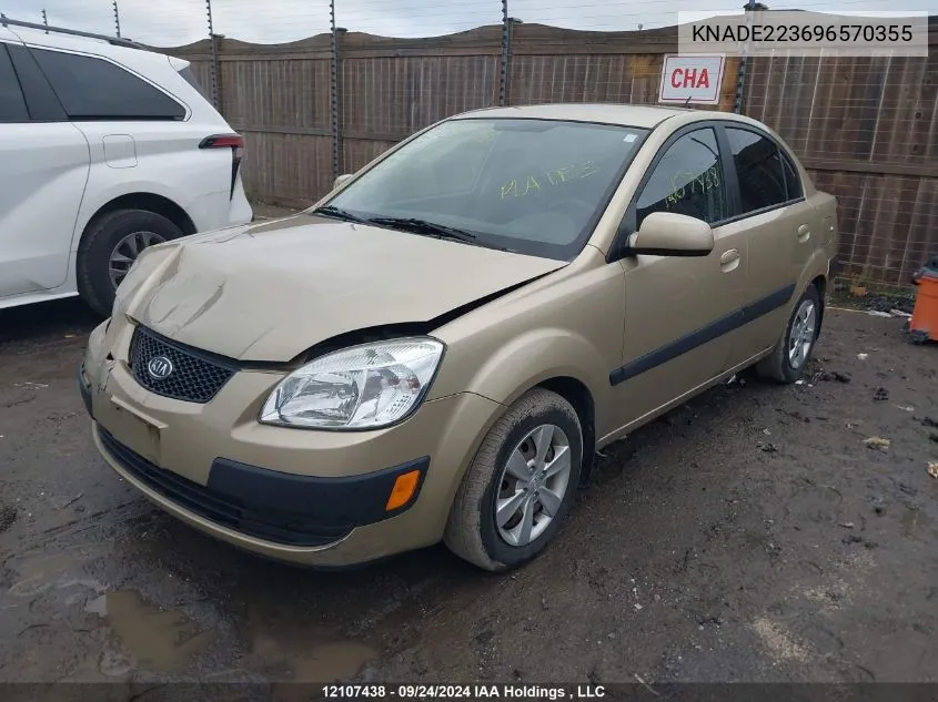 2009 Kia Rio Lx/Sx VIN: KNADE223696570355 Lot: 12107438