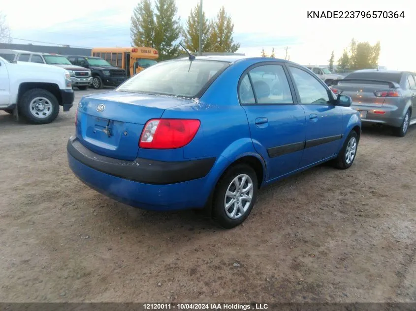 2009 Kia Rio VIN: KNADE223796570364 Lot: 12120011