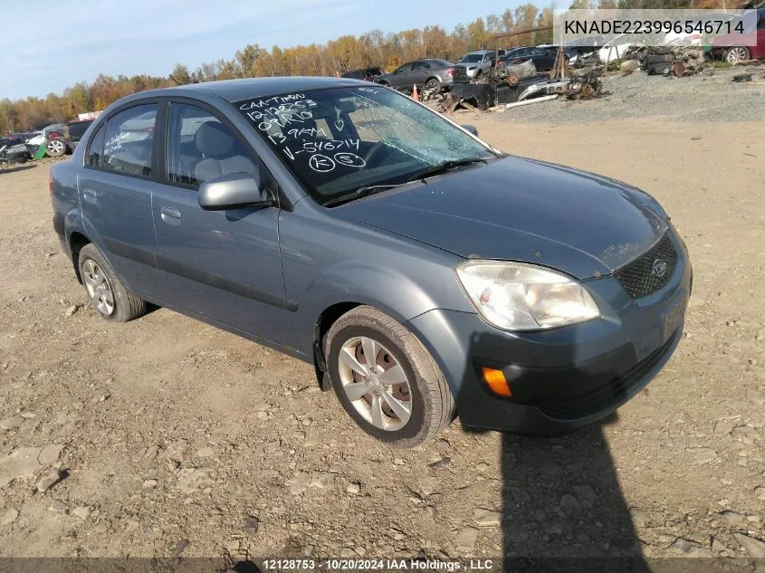 2009 Kia Rio VIN: KNADE223996546714 Lot: 12128753