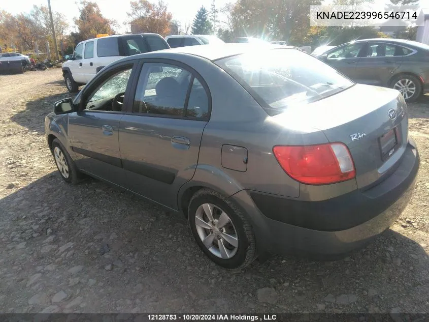 2009 Kia Rio VIN: KNADE223996546714 Lot: 12128753