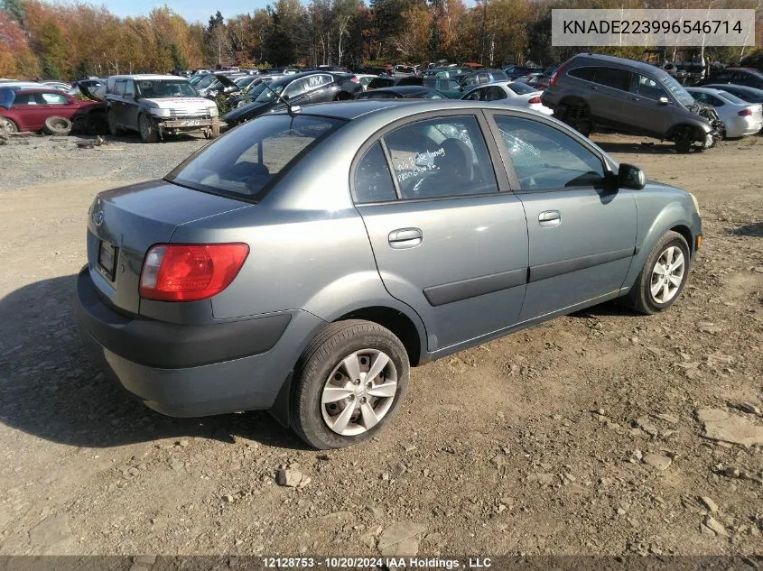 2009 Kia Rio VIN: KNADE223996546714 Lot: 12128753