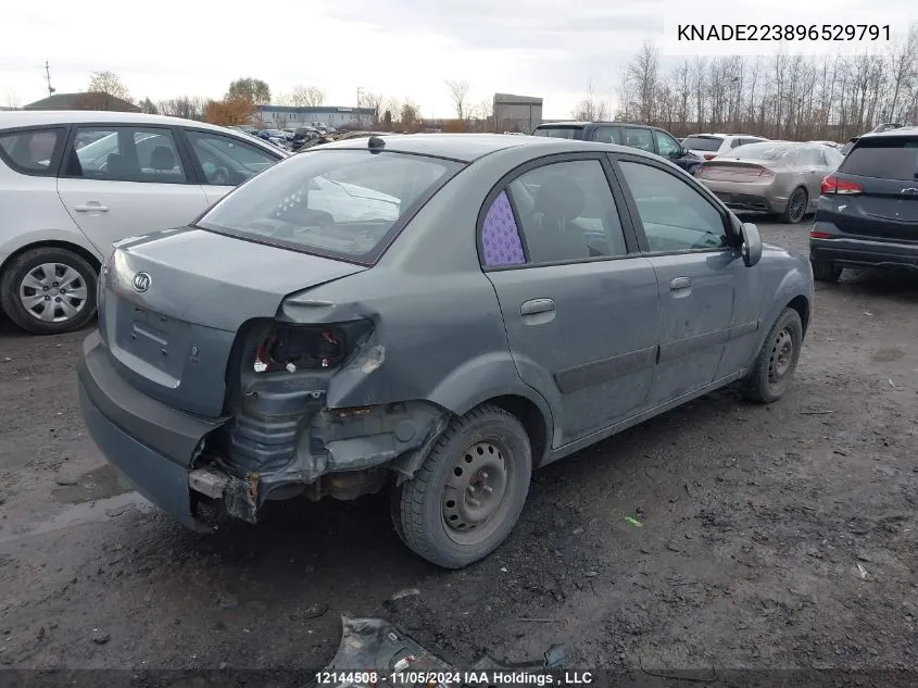 2009 Kia Rio VIN: KNADE223896529791 Lot: 12144508