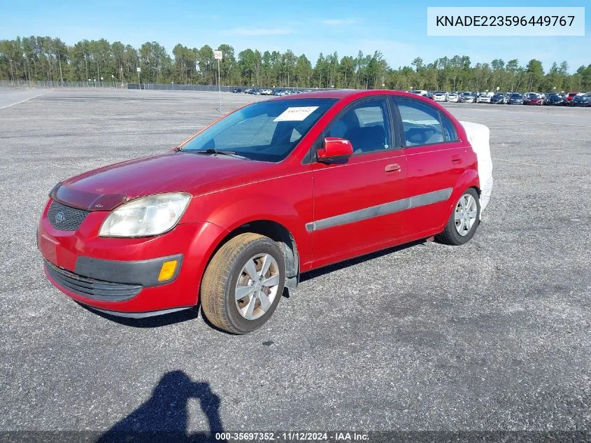 2009 Kia Rio Lx VIN: KNADE223596449767 Lot: 35697352