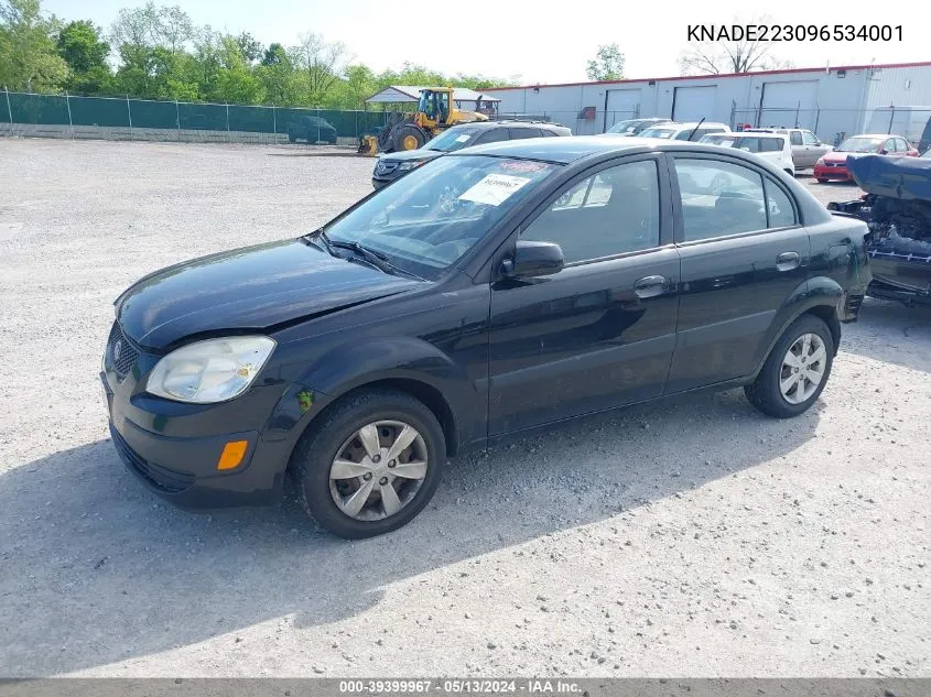 2009 Kia Rio Lx VIN: KNADE223096534001 Lot: 39399967