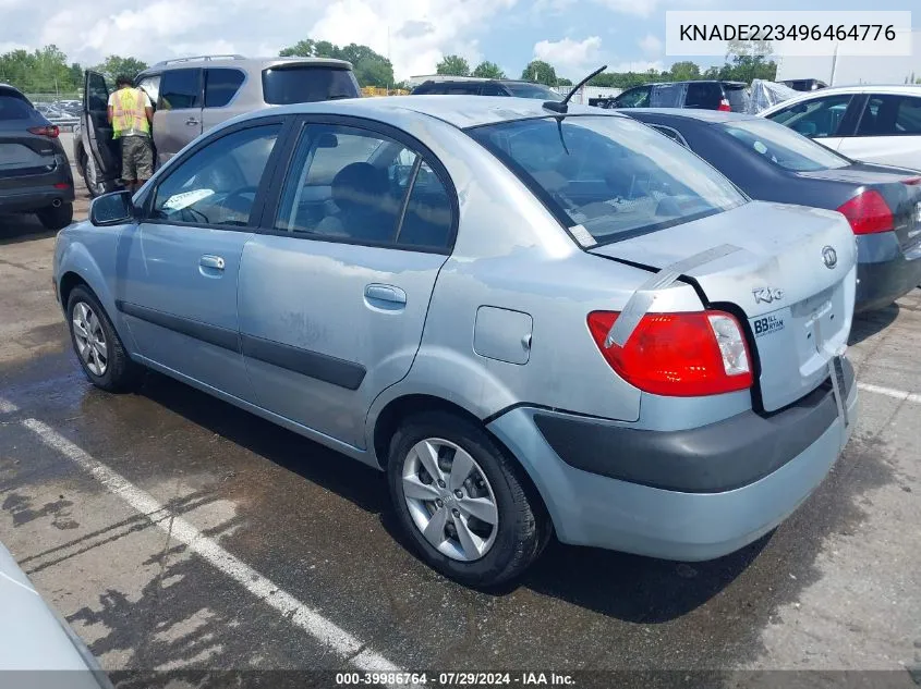 2009 Kia Rio Lx VIN: KNADE223496464776 Lot: 39986764