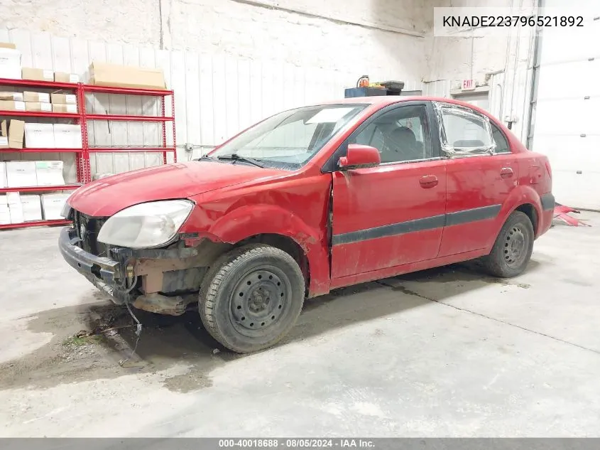 KNADE223796521892 2009 Kia Rio Lx