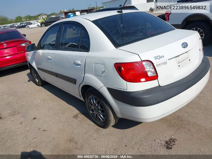 2009 Kia Rio Lx VIN: KNADE223896549832 Lot: 40025730