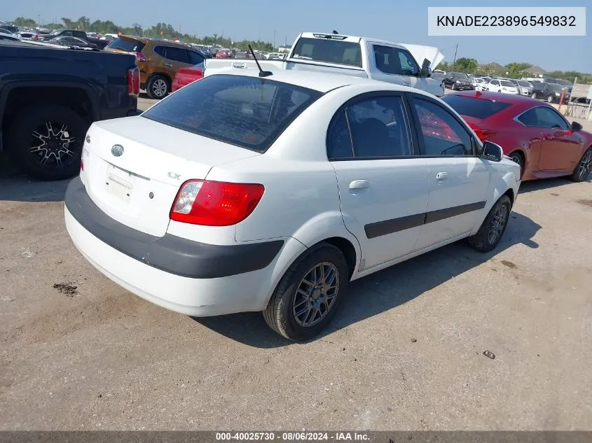 2009 Kia Rio Lx VIN: KNADE223896549832 Lot: 40025730