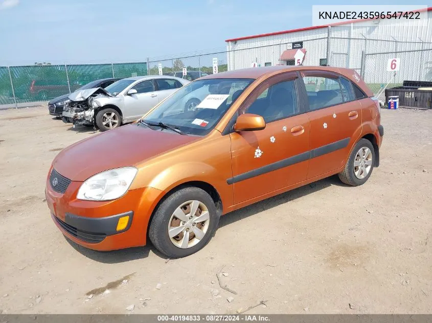 KNADE243596547422 2009 Kia Rio5 Lx