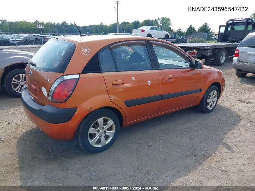 KNADE243596547422 2009 Kia Rio5 Lx