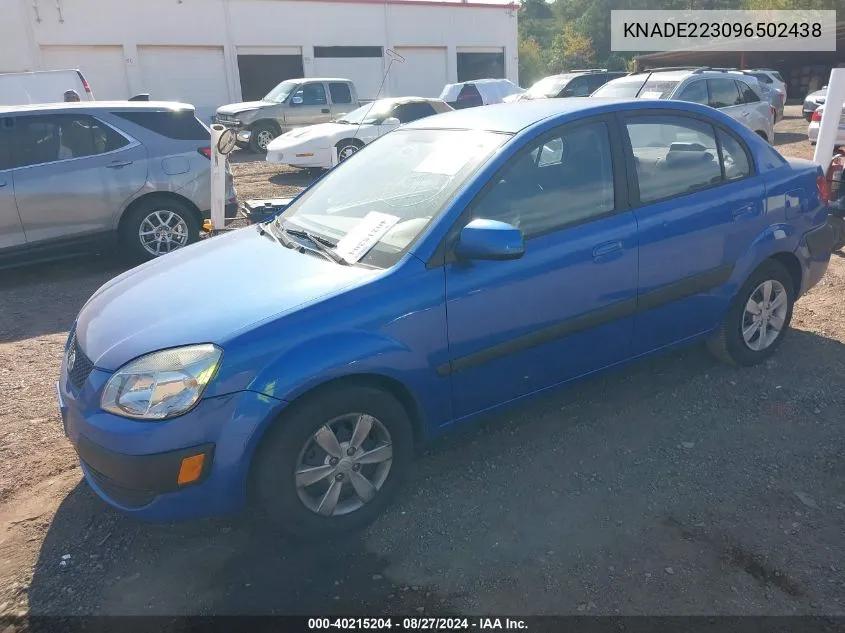 2009 Kia Rio Lx VIN: KNADE223096502438 Lot: 40215204