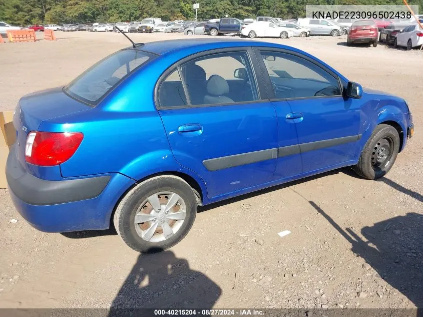 KNADE223096502438 2009 Kia Rio Lx