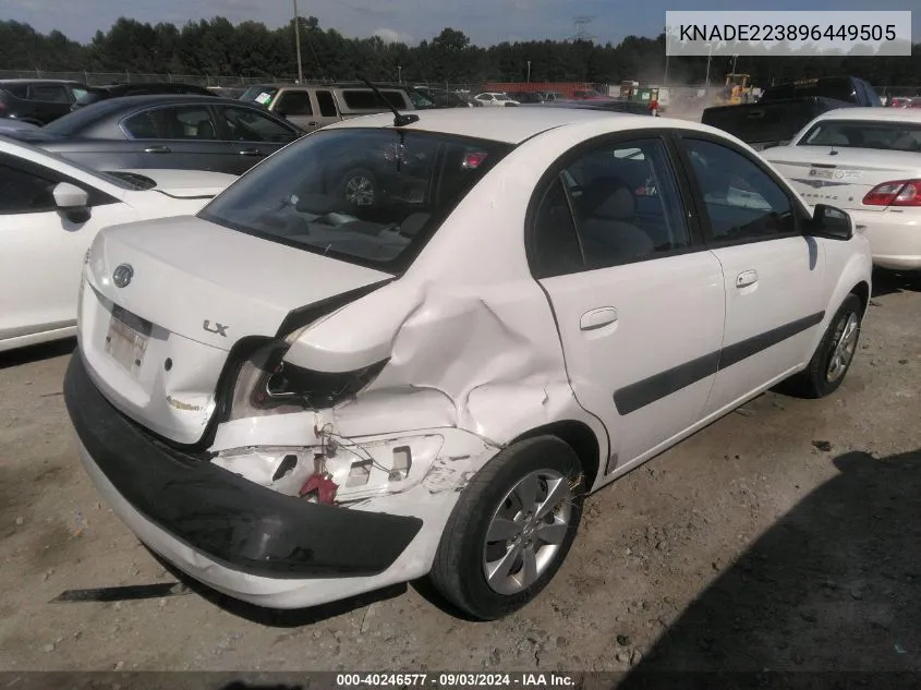 KNADE223896449505 2009 Kia Rio Lx