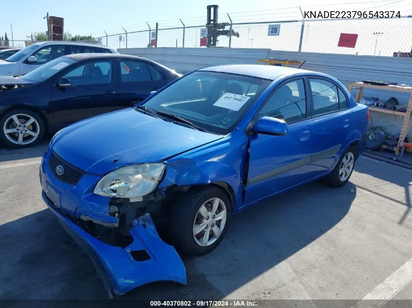 2009 Kia Rio Lx VIN: KNADE223796543374 Lot: 40370802