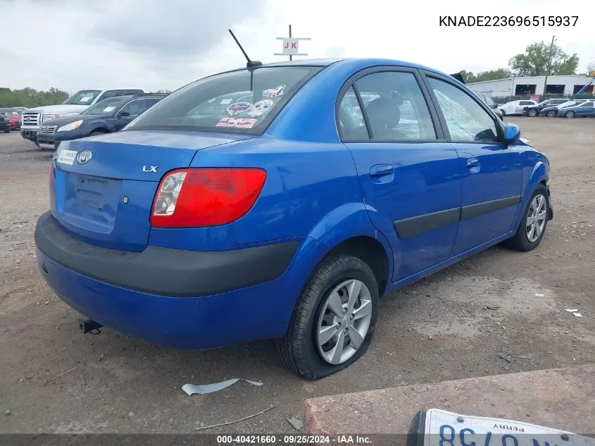 2009 Kia Rio Lx VIN: KNADE223696515937 Lot: 40421660