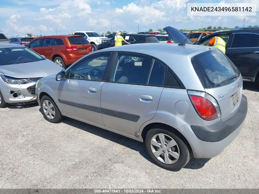 2009 Kia Rio5 Lx VIN: KNADE243496581142 Lot: 40477641