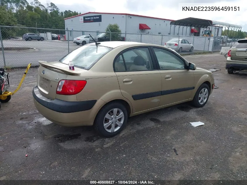 2009 Kia Rio Lx VIN: KNADE223596459151 Lot: 40508827